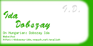 ida dobszay business card